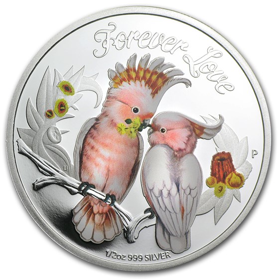 2014 Tuvalu 1/2 oz Silver Forever Love Cockatoos Proof 2014 Tuvalu 1/2 oz Silver Forever Love Cockatoos Proof